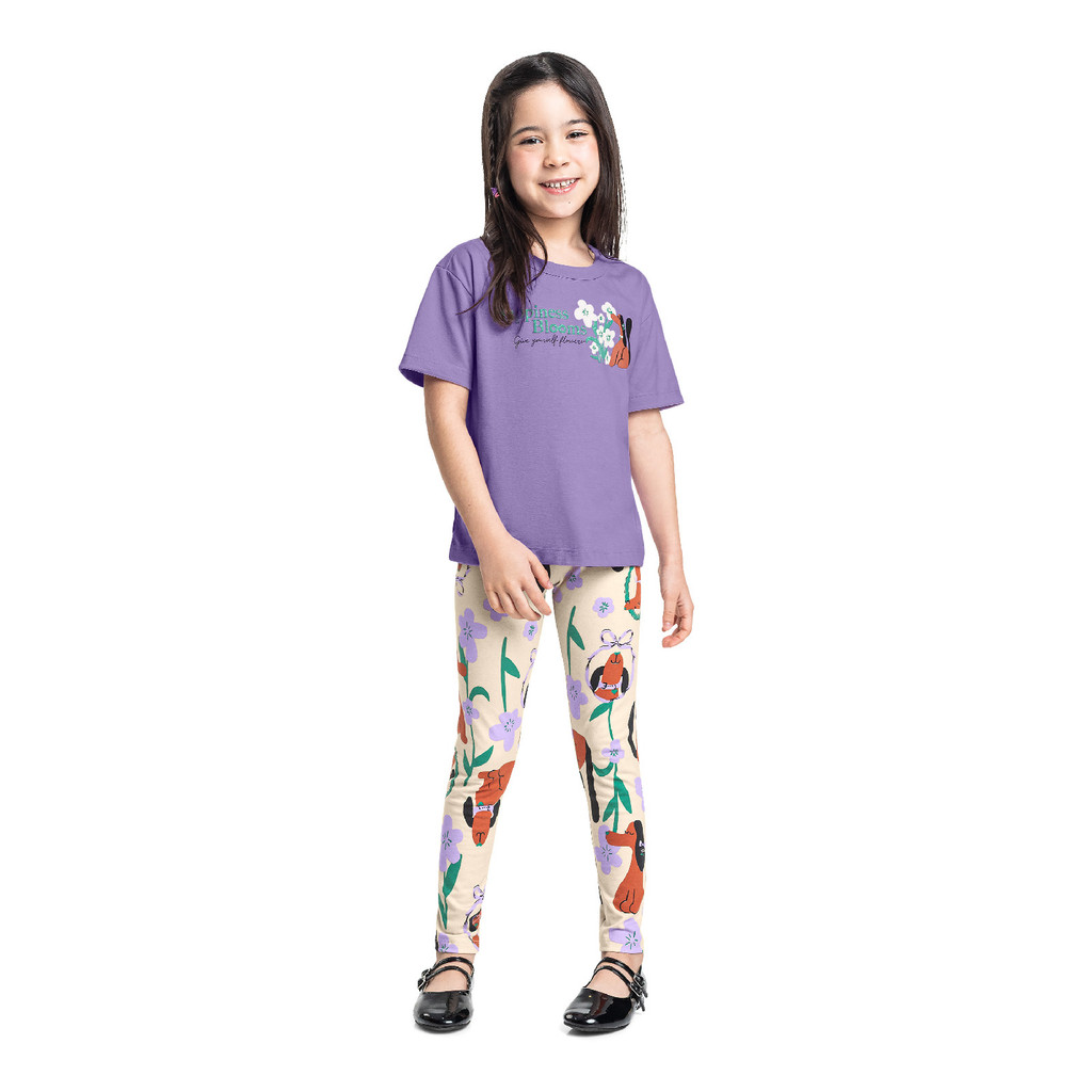 Conjunto Flores & Focinhos Legging Bee Loop