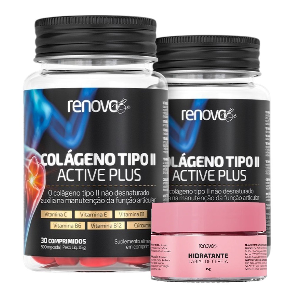 2 Potes Colágeno Tipo 2 para Ossos e Cartilagens - Renova Be