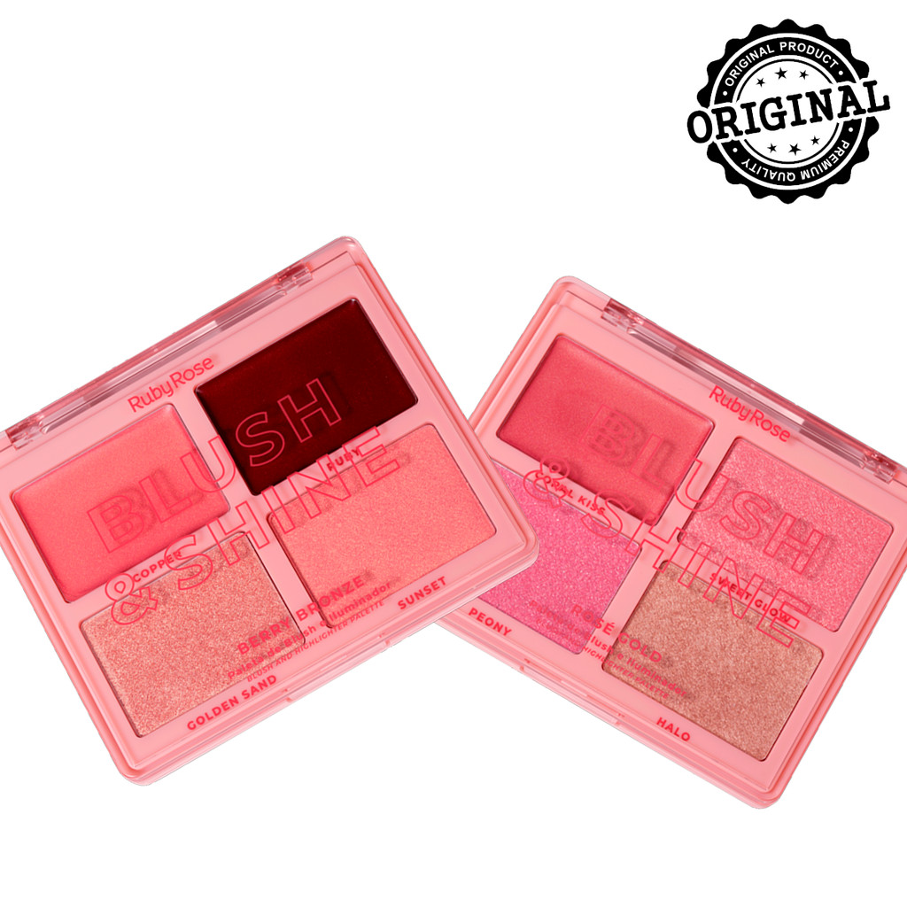 Paleta de Blush e Iluminador Ruby Rose HBM1001