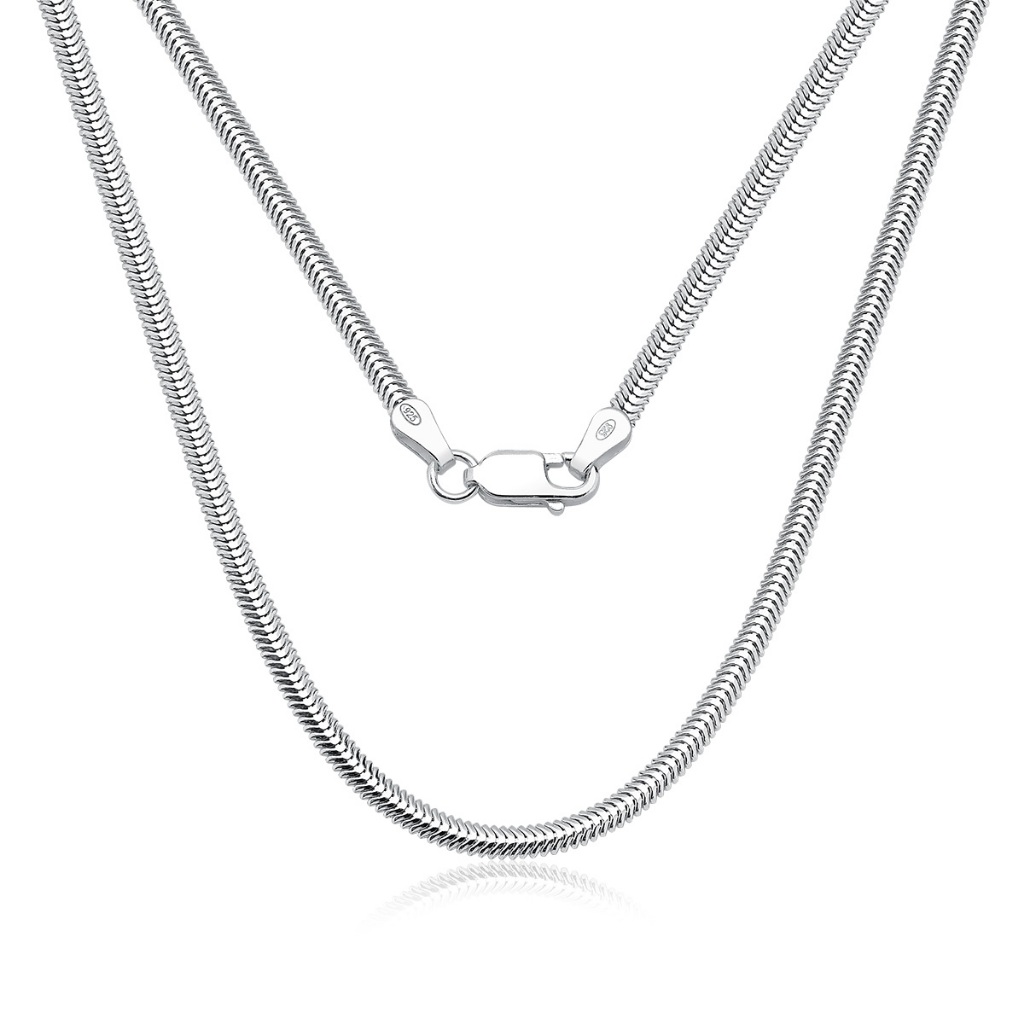 Colar Feminino de Prata 925 Rabo de Rato Lacraia 40cm 3mm