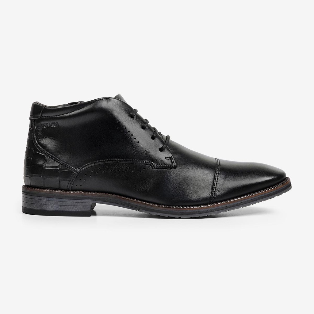 Sapato Social Masculino Couro Legitimo Ferracini Cano Curto Bico Fino Bentley Preto 3942-660G