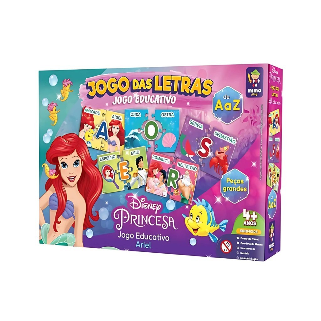 Jogo das Letras Educativo Ariel 60 Peças Mimo Toys - 2016