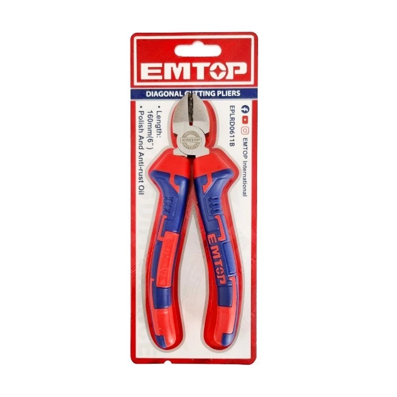 Alicate Bico Fino Corte Lateral 6 Cabo Emborrachado Emtop