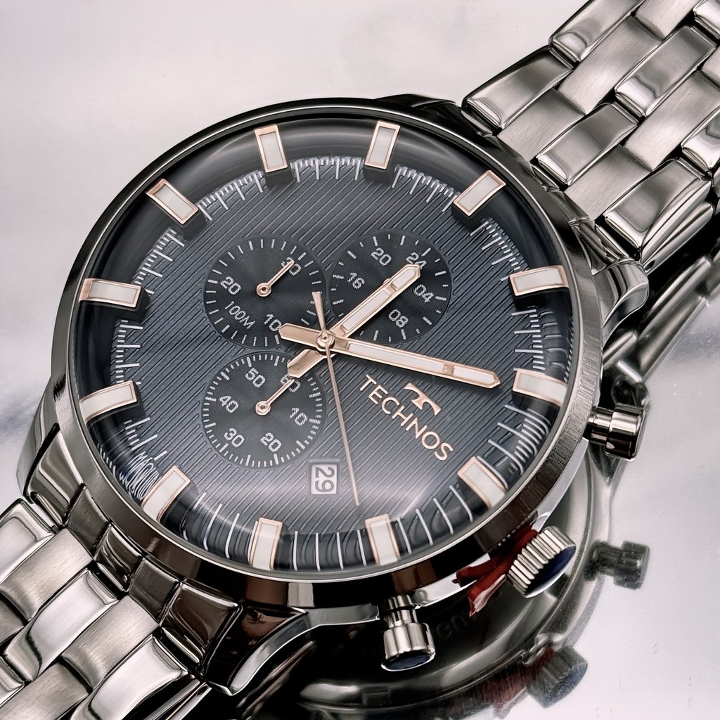 Relógio Technos Masculino Grandtech Prata JS15ENR/1A