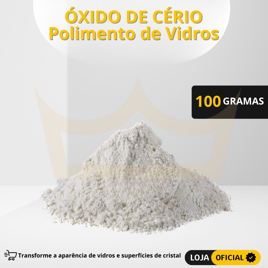 Oxido De Cerio Po Polimento Vidros 100 Gramas Branco