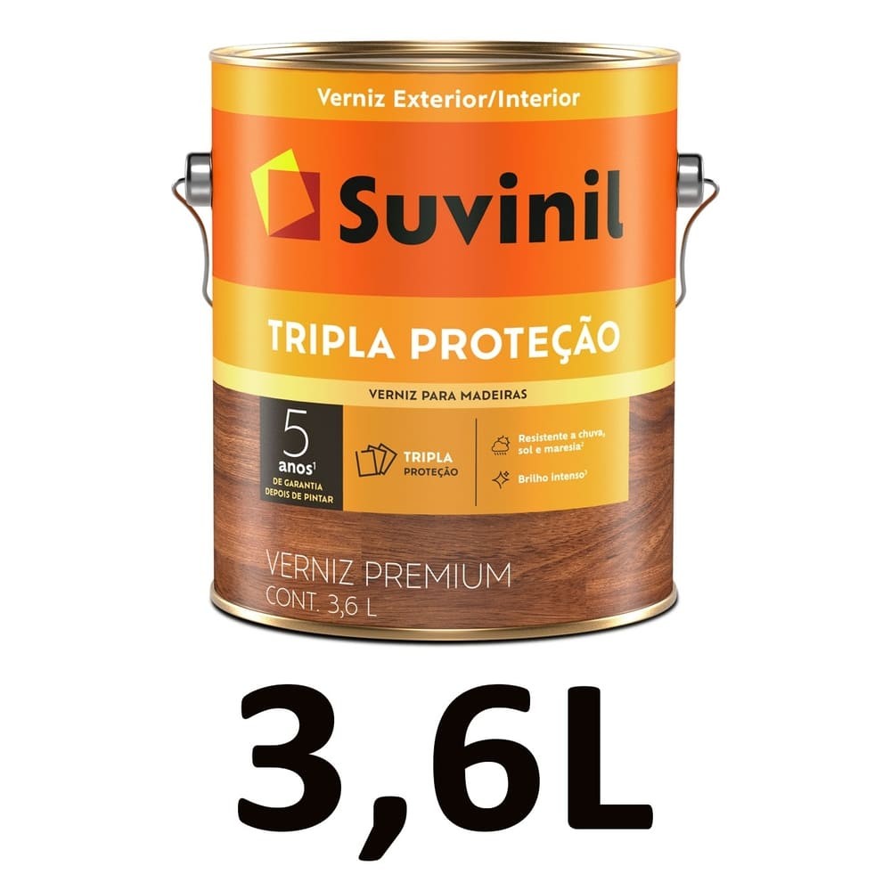 Verniz Brilhante Suvinil Proteção Tripla 3,6L