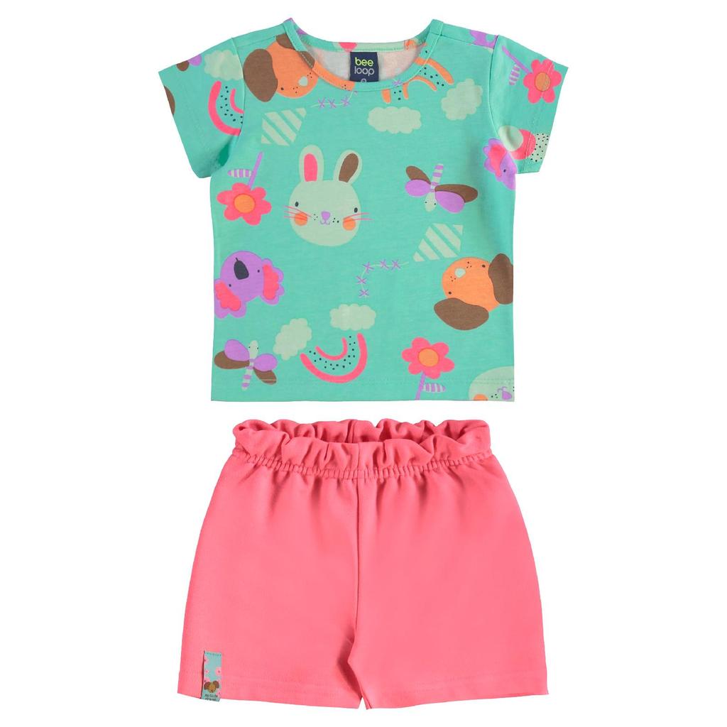 Conjunto Infantil Blusa e Short Bee Loop