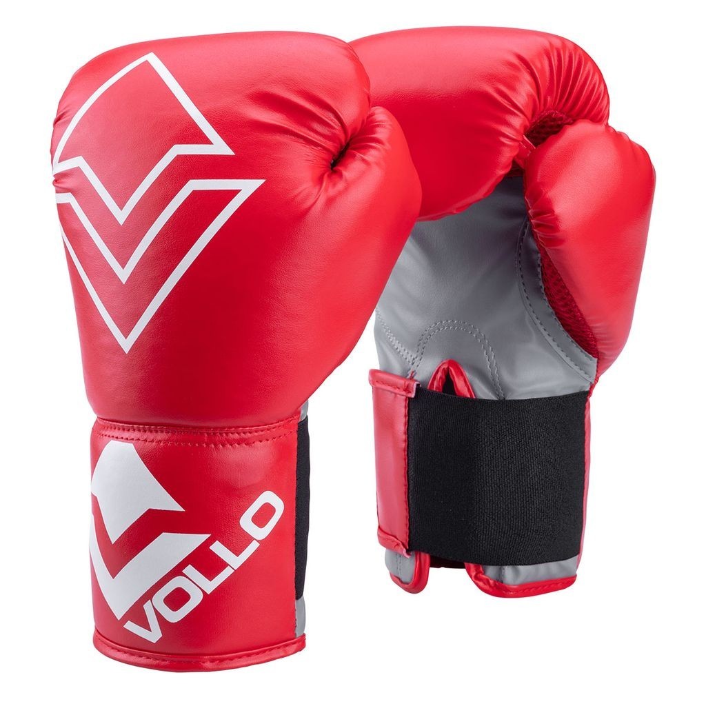 Luva de Boxe Infantil 8Oz Vermelha Vollo Muay Thai Artes Marciais Karate Luta MMA c/ Velcro