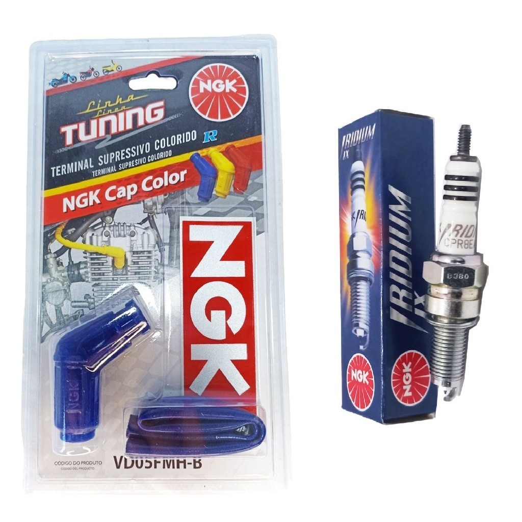 Vela Iridium E Cachimbo Azul Cg 160 Titan / Cg 160 Start / Cg 160 Fan Ngk