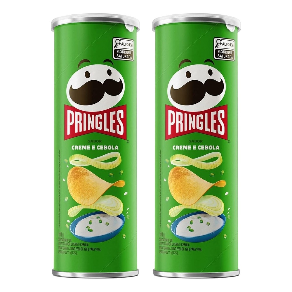Kit 2 und Batata Pringles Creme e Cebola 109g