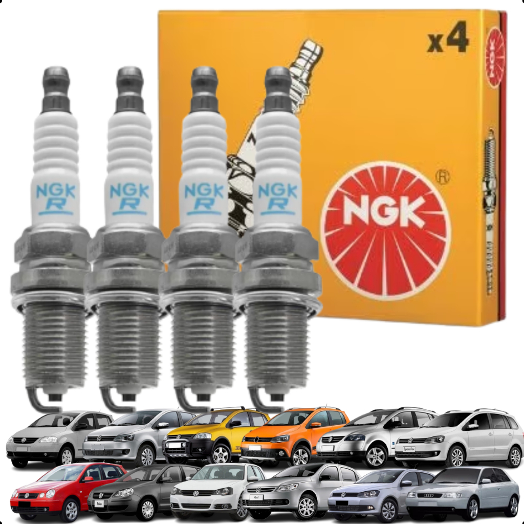 Kit Jogo Velas De Ignição Original Ngk Volkswagen Fox Crossfox Polo Golf Voyage Saveiro