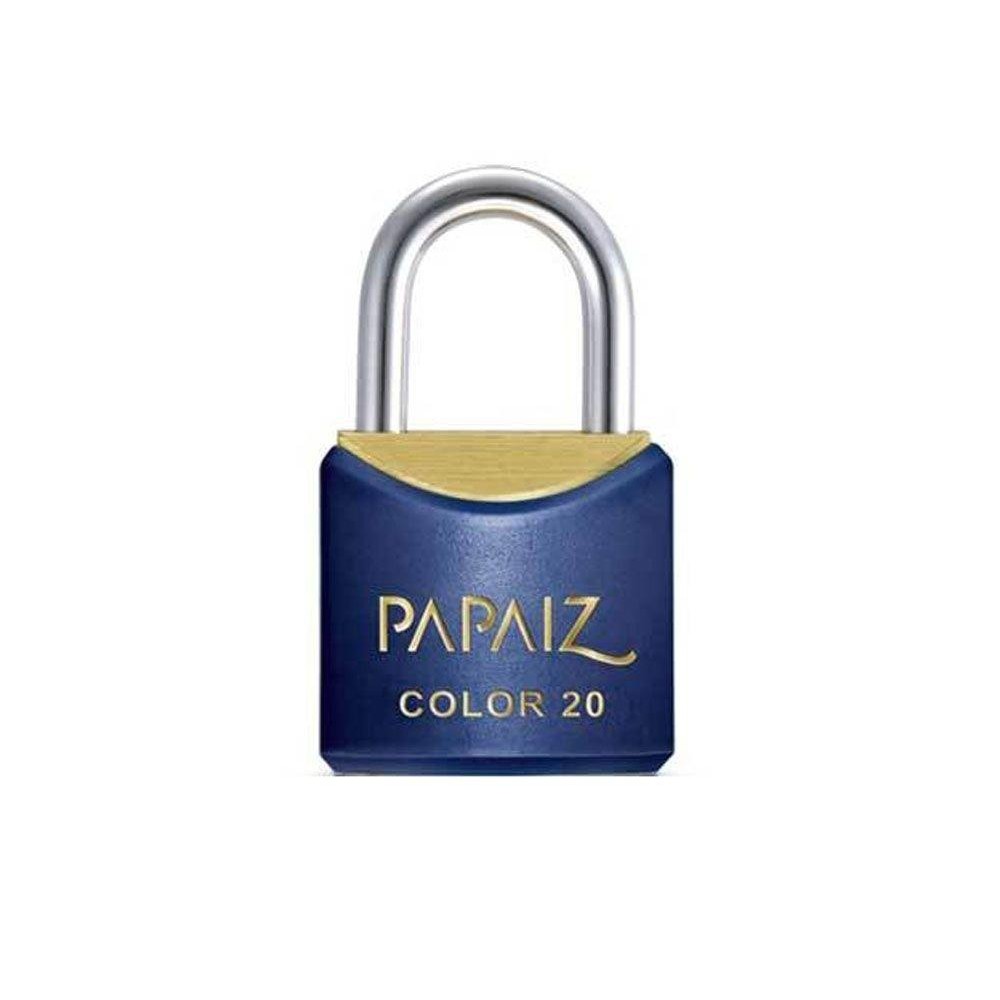 Cadeado com Chave 20mm Latão Azul Colorido Papaiz