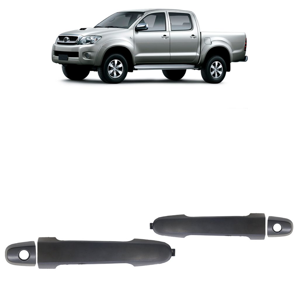 Maçaneta Externa Porta Dianteira Hilux 2005 2006 2007 2008 2009 2010 2011 A 2015 Preto Texturizado