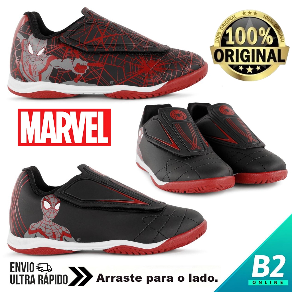 Chuteira Futsal Dray Marvel Original Sem Cadarço Infantil 100% Original Com Nota Fiscal e Garantia