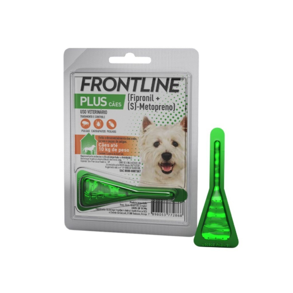 Pipeta Antipulgas Frontline Plus Cães P até 10kg