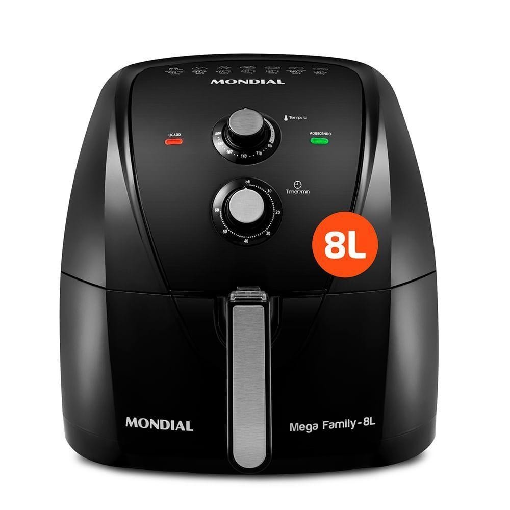 Fritadeira Sem óleo Air Fryer 8l Mondial Preto - Afn-80-fb Air Fryer Afn-80-fb 220v/60hz