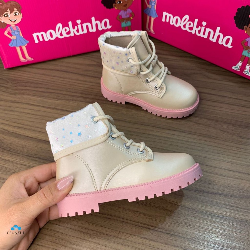 Bota Coturno Molekinha Infantil Feminino Star Estilosa