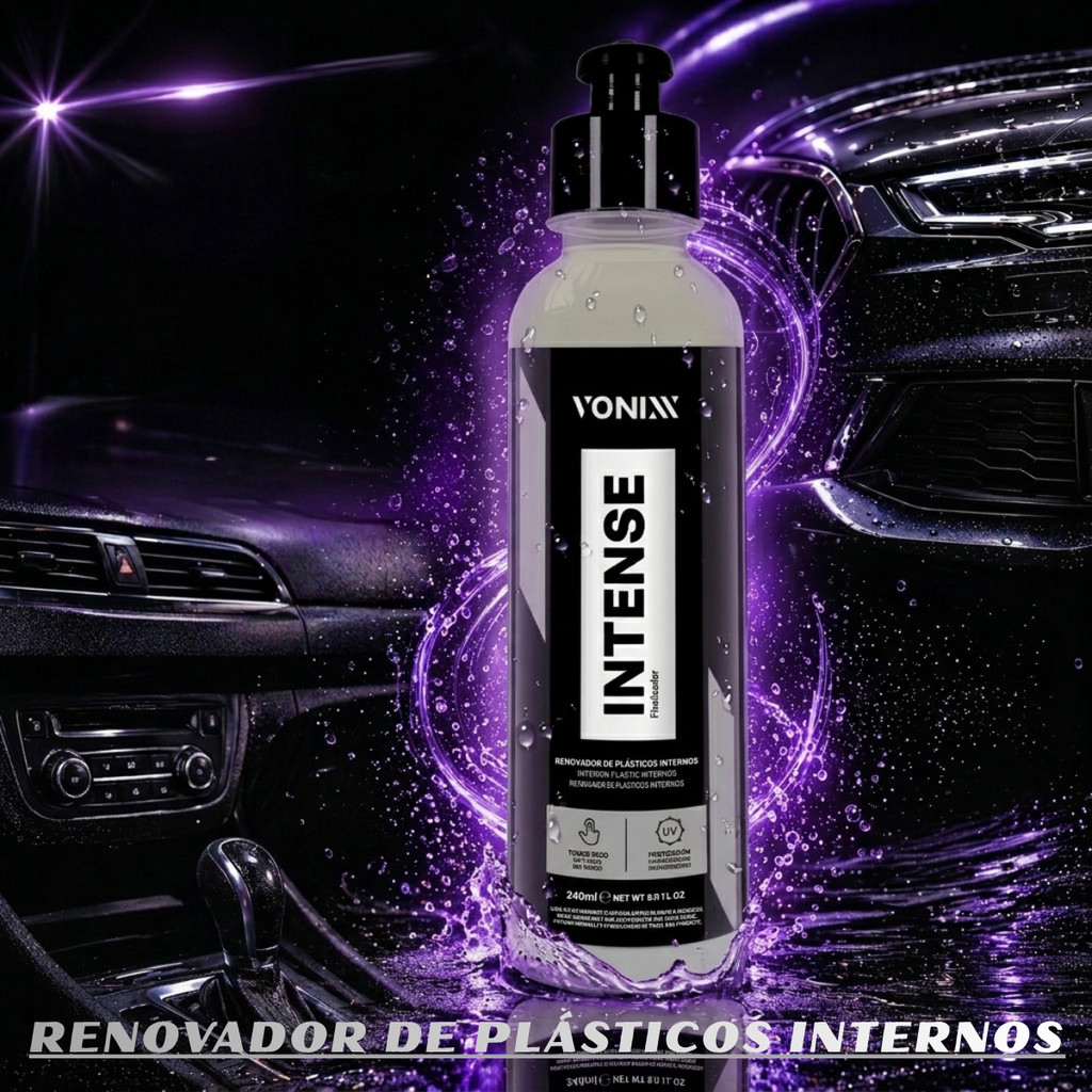 INTENSE Vonixx 240ml – Renovador de Plásticos com Brilho e Proteção UV