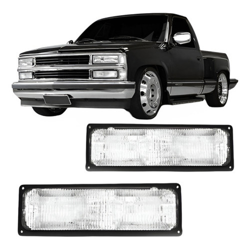 Par Pisca Seta Inferior Farol Silverado 1993 A 2001 Cristal