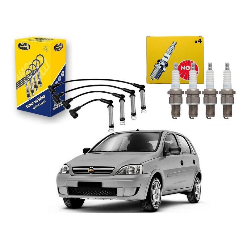 Kit Vela Cabo Ngk` Corsa Novo 1.0 2005 A 2012
