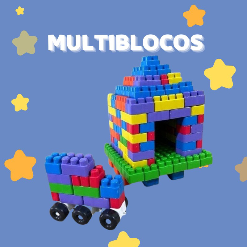 300 Blocos De Montar Com Rodinhas Multiblocos infantil Super Coloridos - Educativos