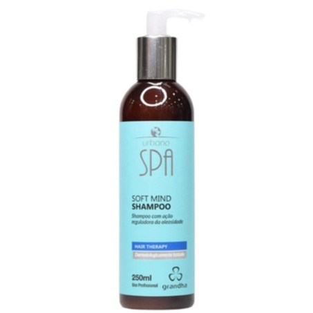 Shampoo Soft Mind Spa Blue 250ml Combate Queda Capilar  e Oleosidade no Crescimento dos Cabelos