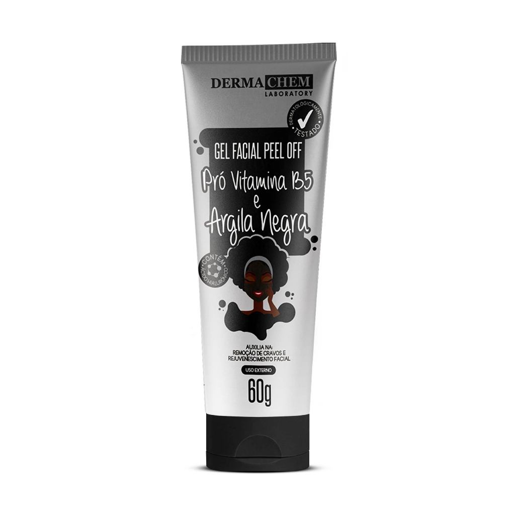 Gel Facial Peel Off Pro Vitamina B5 Argila Negra Dermachem 60g