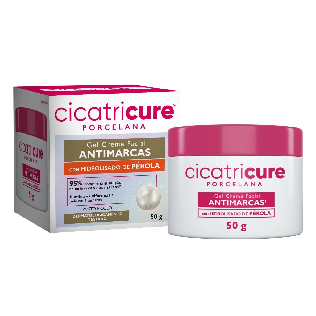 Cicatricure Gel Creme Facial Porcelana50g - Hidrolisado de Pérola