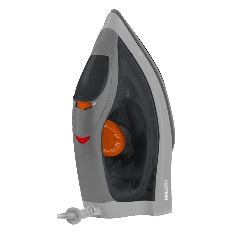 Ferro de Passar a Seco/Vapor Mallory Jupiter Maxx | Base Antiaderente, Cinza/Laranja/Branco