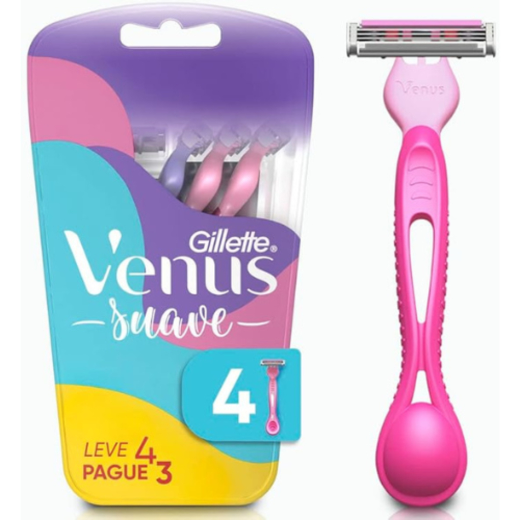 Gillette Venus Suave Aparelho de Depilar - Kit com 4 Unidades