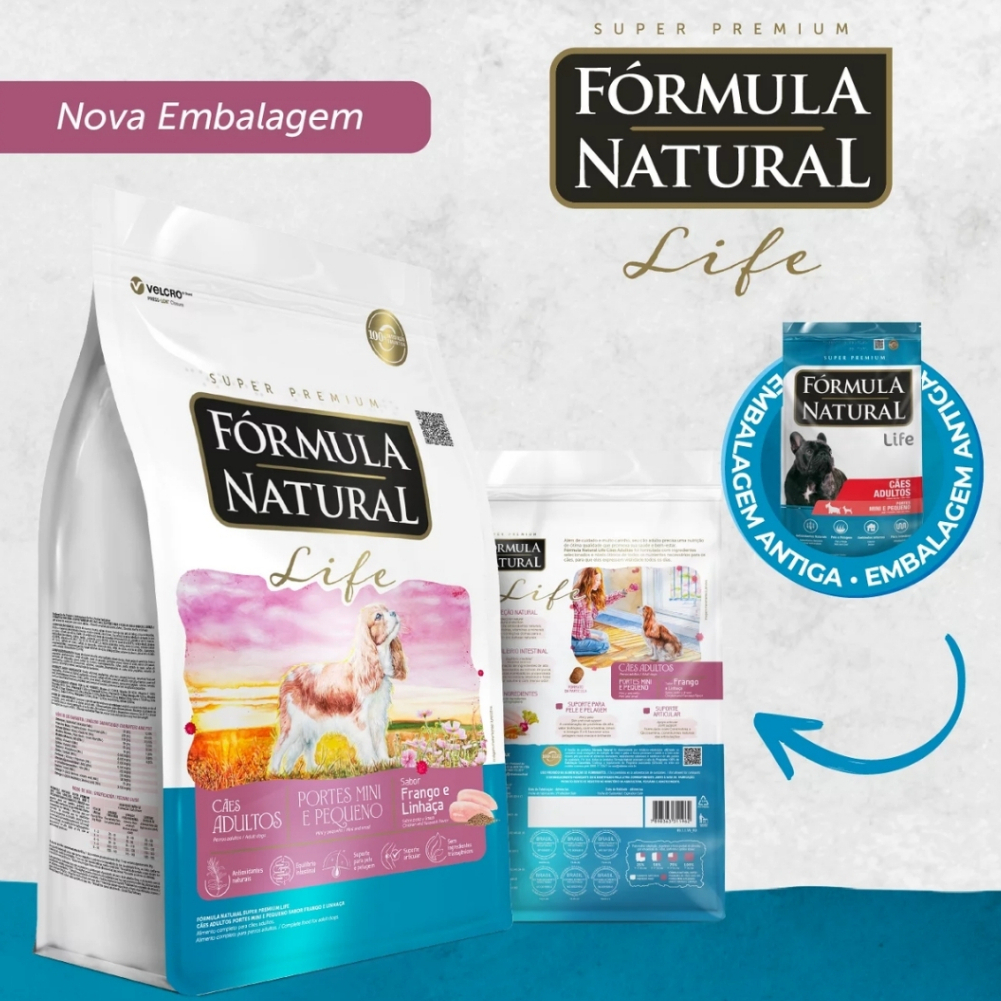 Ração Fórmula Natural Life Para Cães Adultos de Porte Mini e Pequeno 15Kg