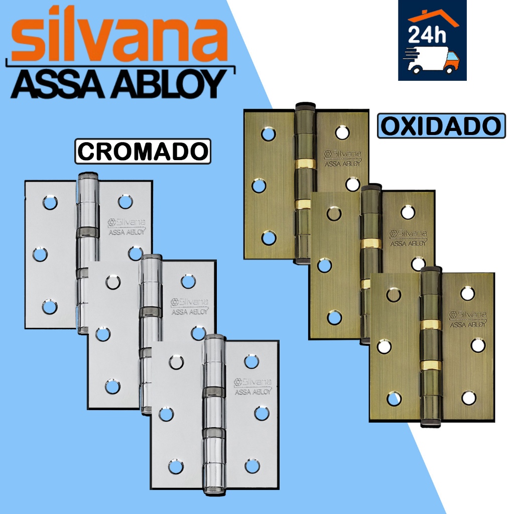 Cartela de 3 Unidades Dobradiça c/ Anel - Sivana