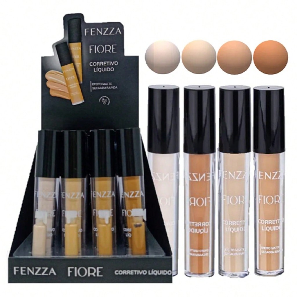 Corretivo Liquído Com Alta Cobertura e Acabamento Matte Fiore - Fenzza