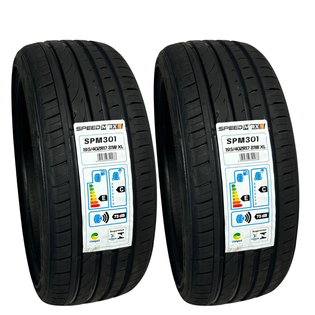KIT 2 PNEUS NOVOS 195/40R17 81W SPM301 SPEEDMAX ARO 17 CARROS BAIXOS REBAIXADOS PERFIL BAIXO
