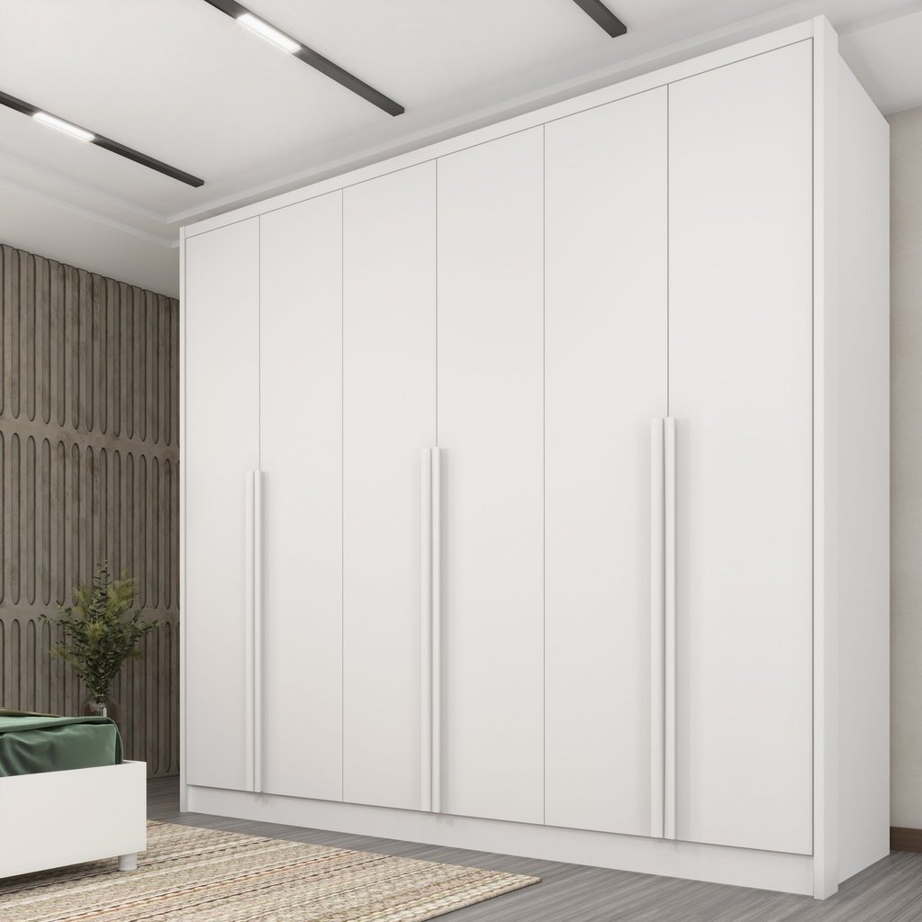 Guarda Roupa Casal 100% MDF 6 Portas 6 Gavetas Sol 243cm Yescasa Neve