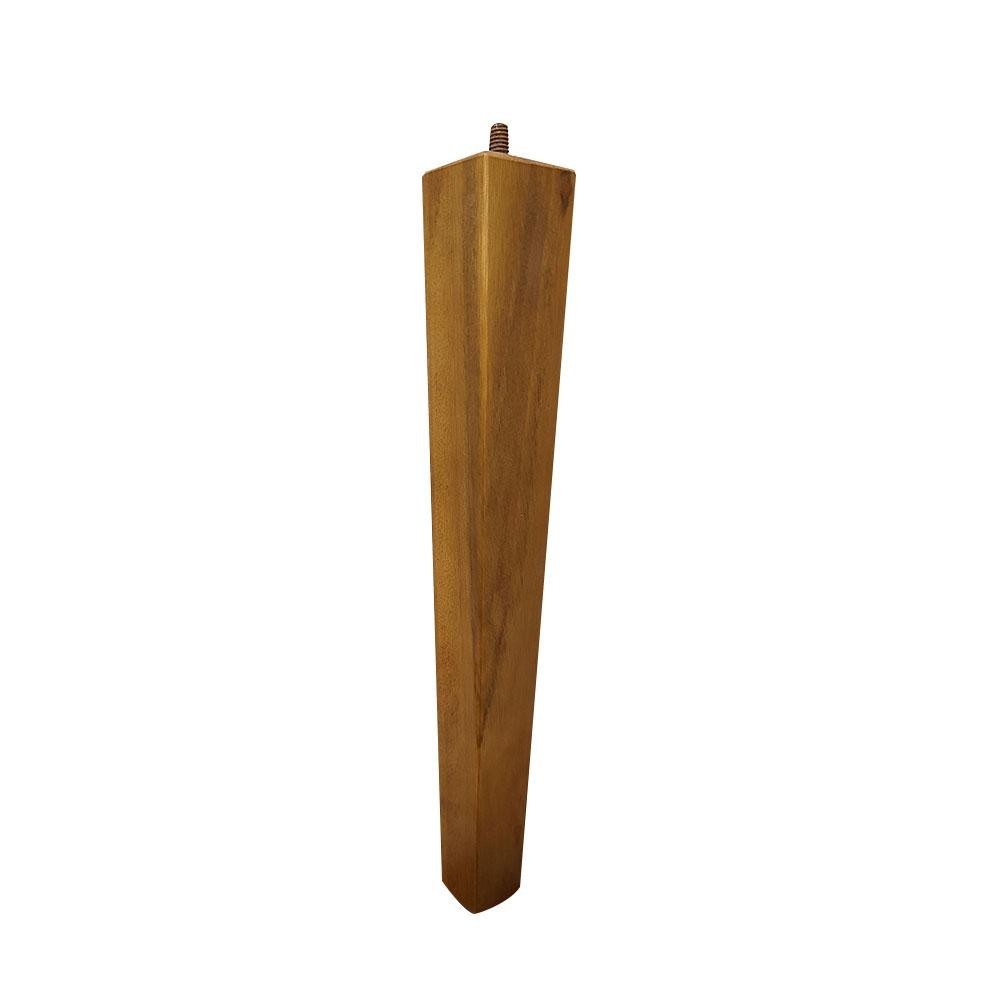 Pé Palito Quadrado Trapézio Madeira 30cm para Poltrona Mesa Lateral Puff Mel G75 - Gran Belo