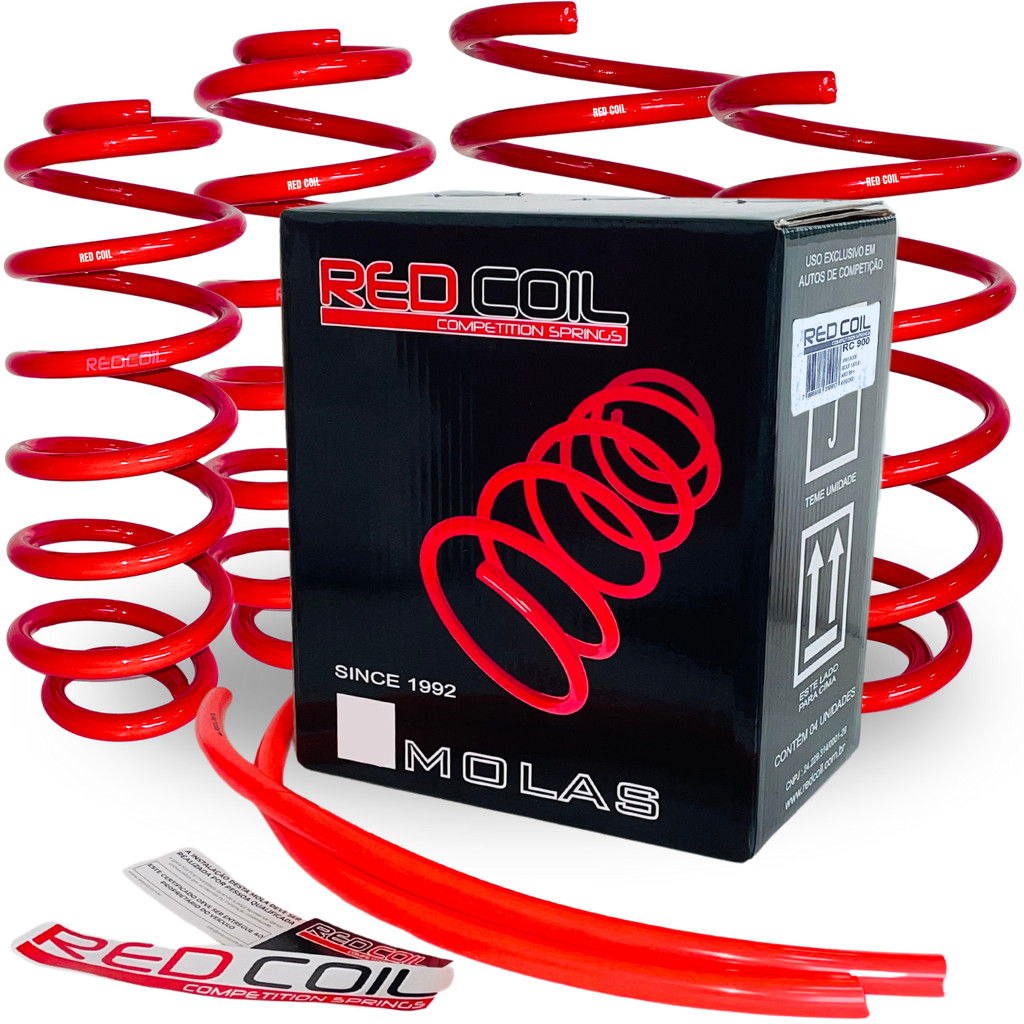 Kit 4 Mola Esportiva Polo 2.0 G2 Ano 2003 a 2016 Red Coil