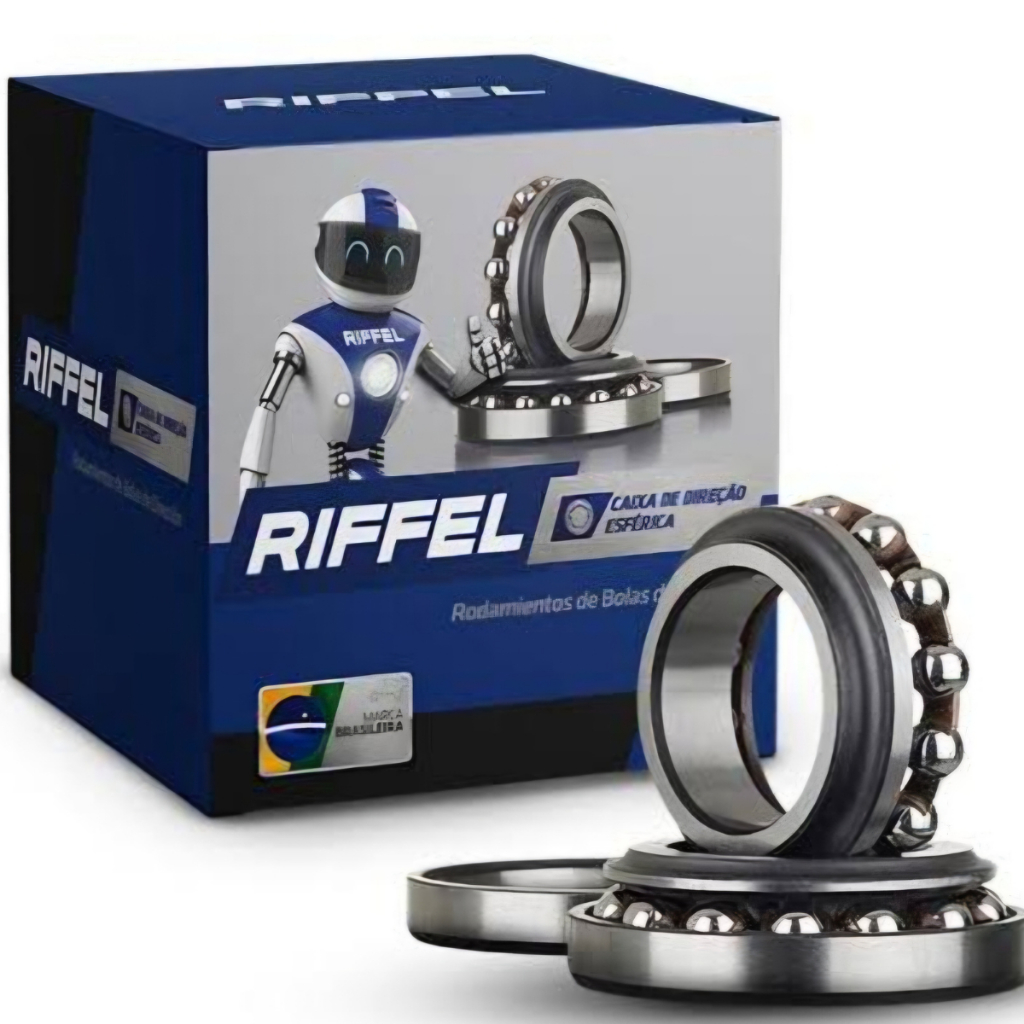 Caixa Direção Esférica Moto YBR 125 K E ED 2000 2001 2002 2003 2004 2005 2006 2007 2008 2009  RIFFEL