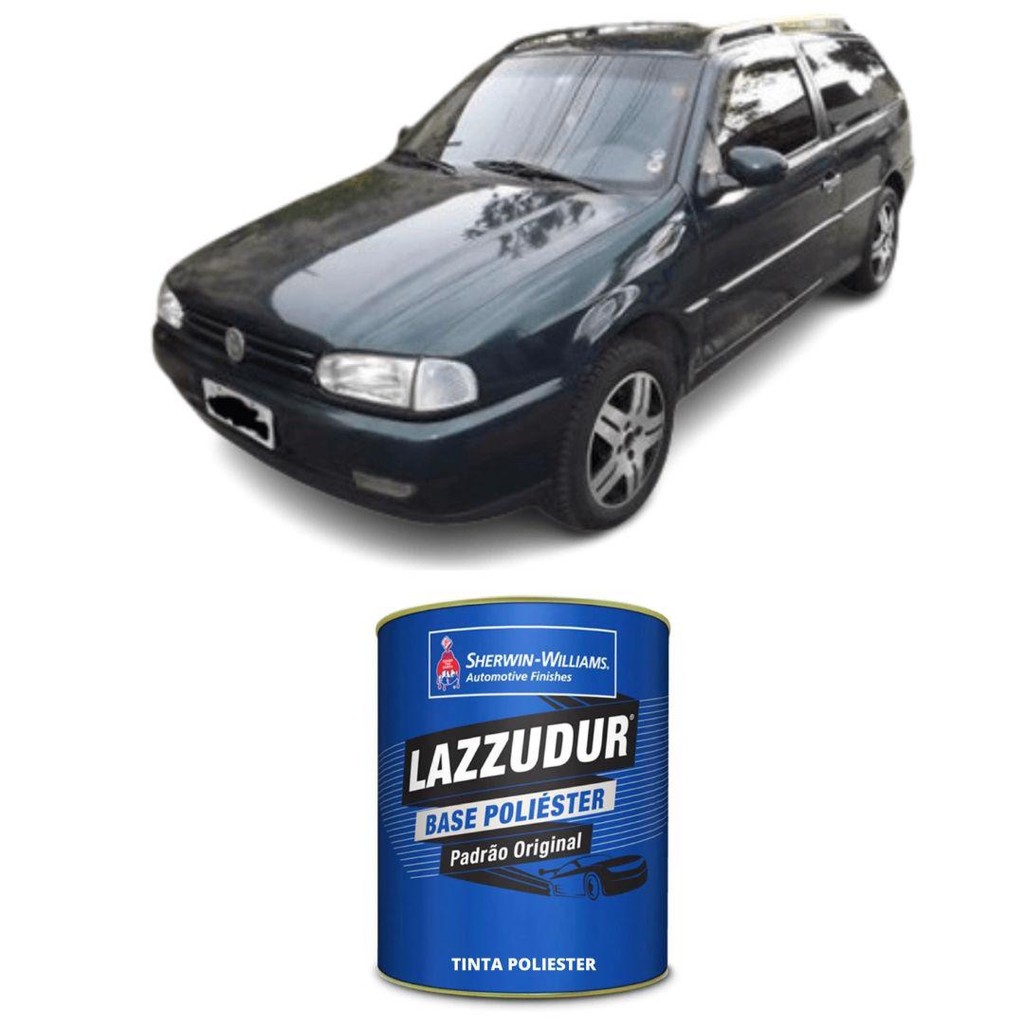 TINTA AUTOMOTIVA POLIESTER VERDE BORNEO 1998 VOLKSWAGEN 900ML LAZZUDUR