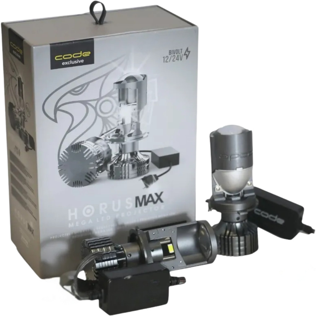 Lampada Automotiva Mega Led Projector Horus 12v 6000k H8H9H11H16 Pgj19-3 Caixa Com 2 Marca Code