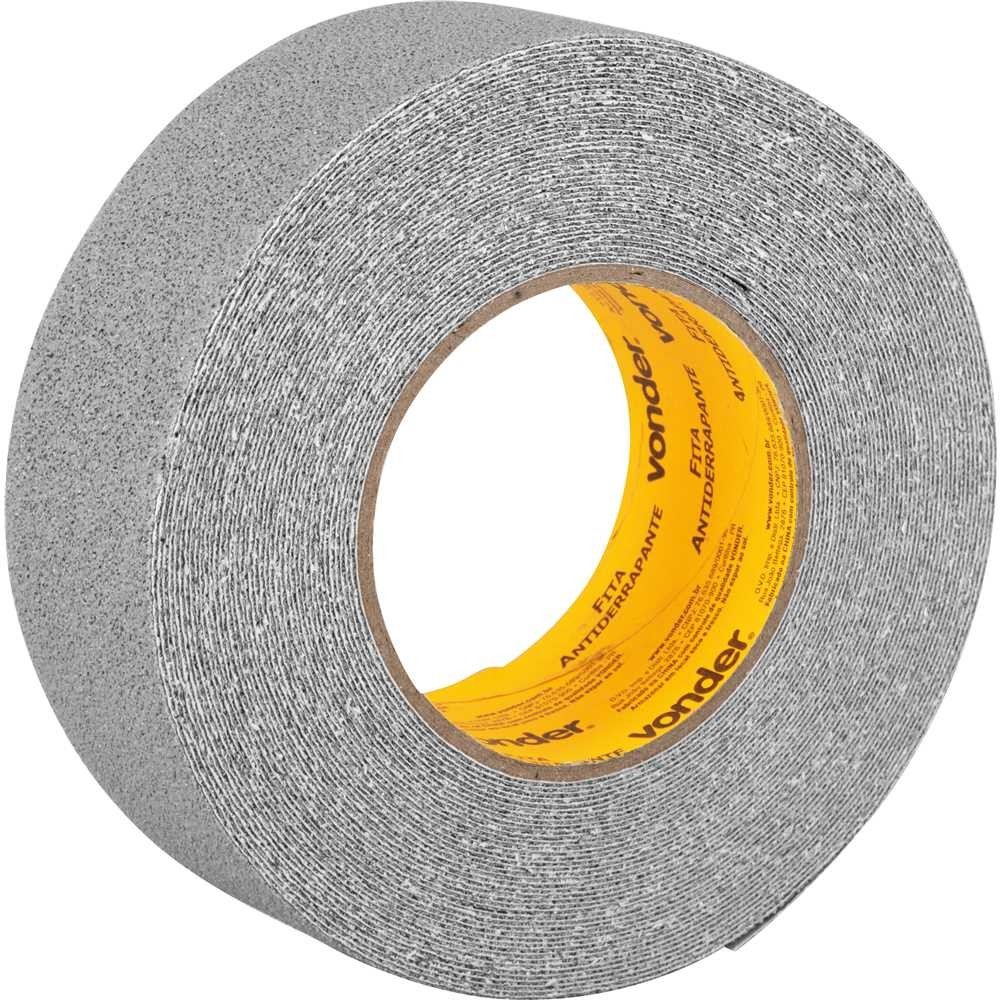 Fita Antiderrapante 50mmX15m Cinza Vonder Para Pisos Degraus Rampas Escadas