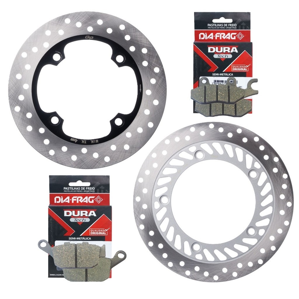 Kit Discos de Freio Cb 300R Sem Abs 2009 A 2015 + Pastilhas Diafrag