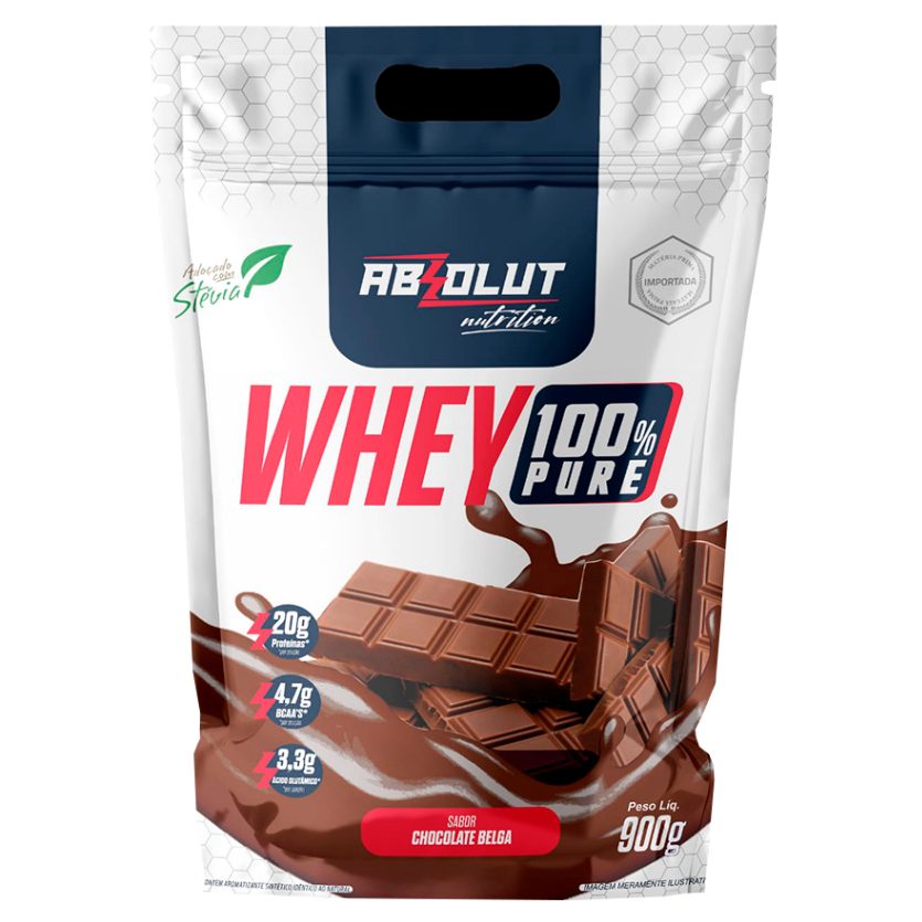 Whey Protein 100% Pure Refil 900g Concentrado Absolut