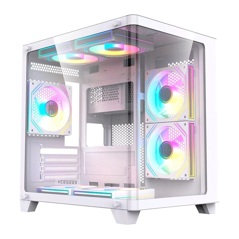 Gabinete Gamer Acegeek Arcane, Mid-Tower, Lateral de Vidro, Branco, AG-ARCANE-WH