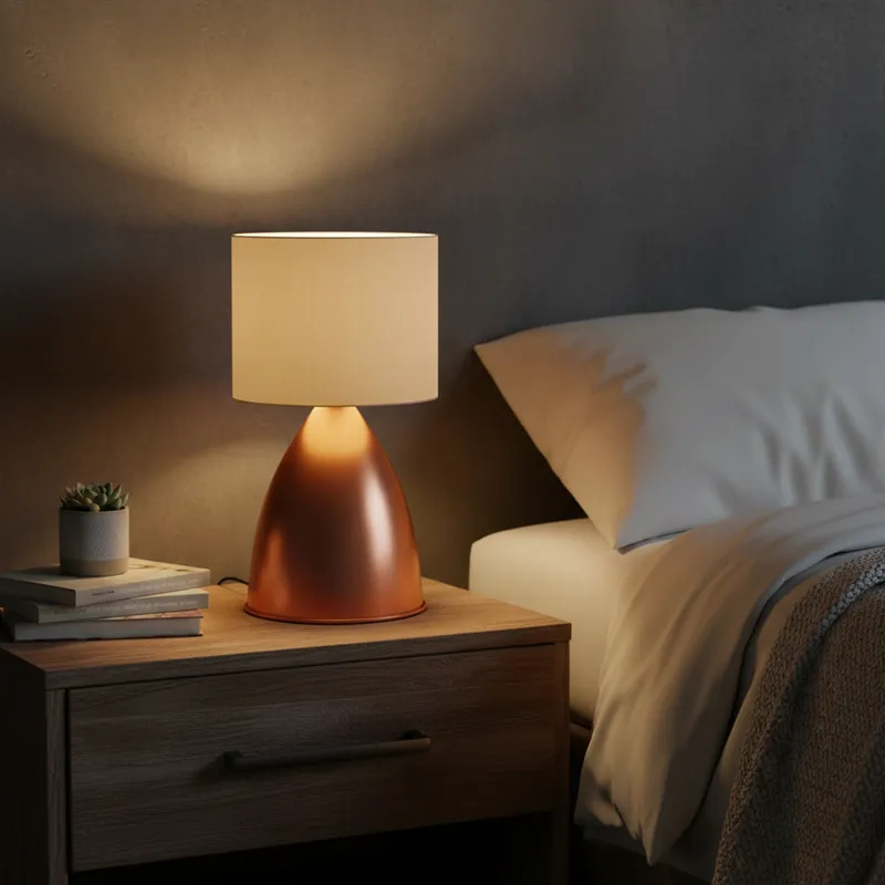 Abajur luminária de Mesa Bojudo Cobre Com Cúpula algodão Decoração Casa Canto de Sala Quarto cabeceira de cama