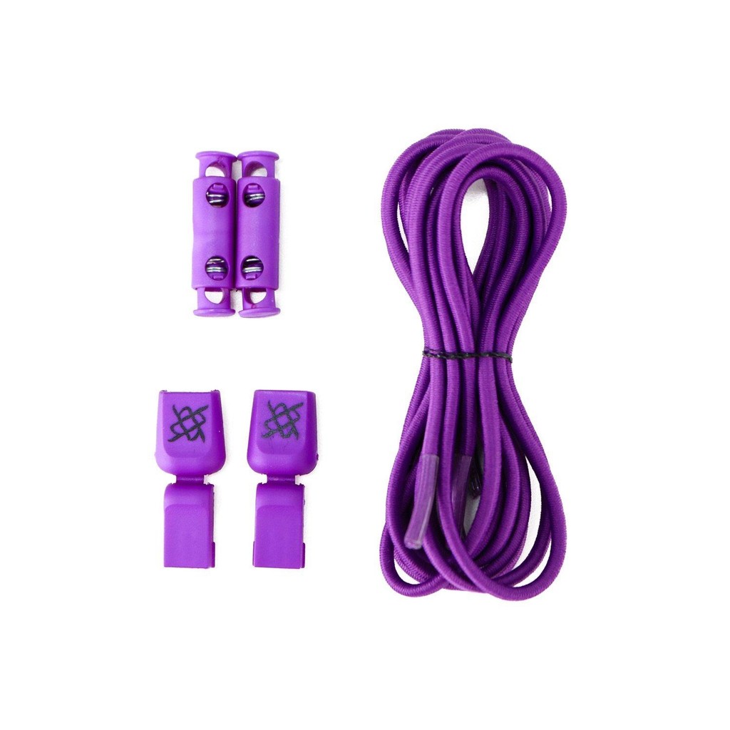 Cadarço Elástico para Tênis Hupi Laces 1 Par, Cor: Roxo | Sem Nó, Ajuste Fácil, Ideal para Corrida e Treino