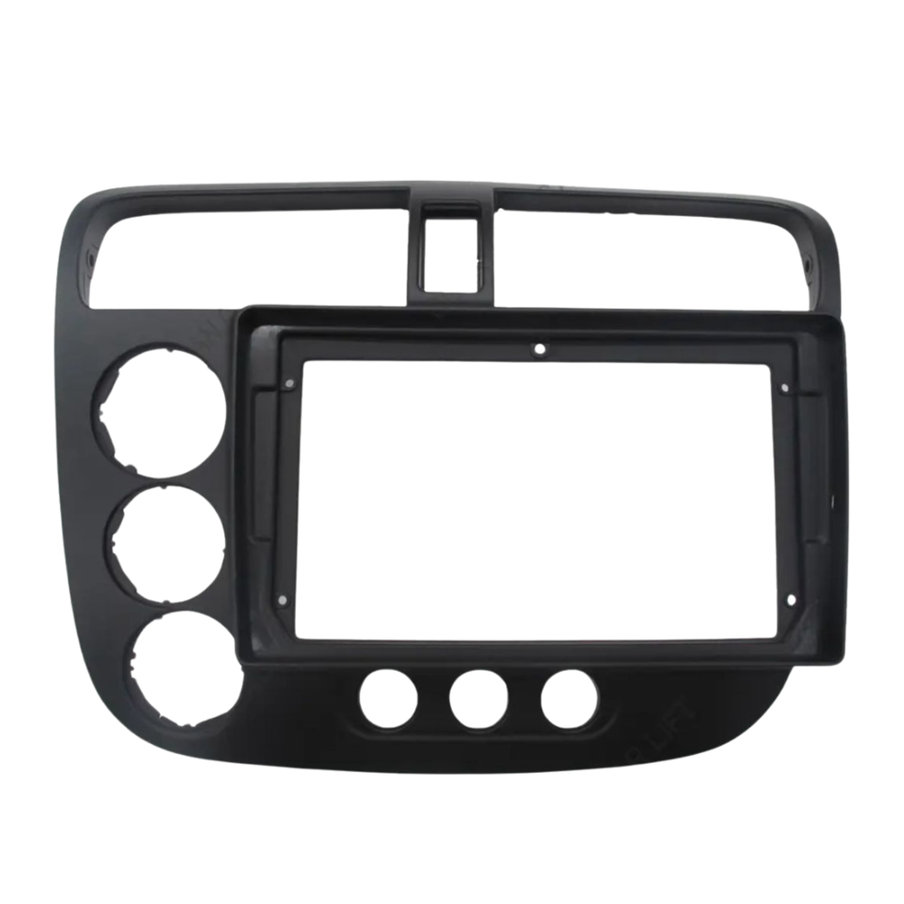 Moldura 9 Polegadas  Honda Civic 2001 A 2006 Painel Multimídia 2din Preto Fosco Alto  Acabamento