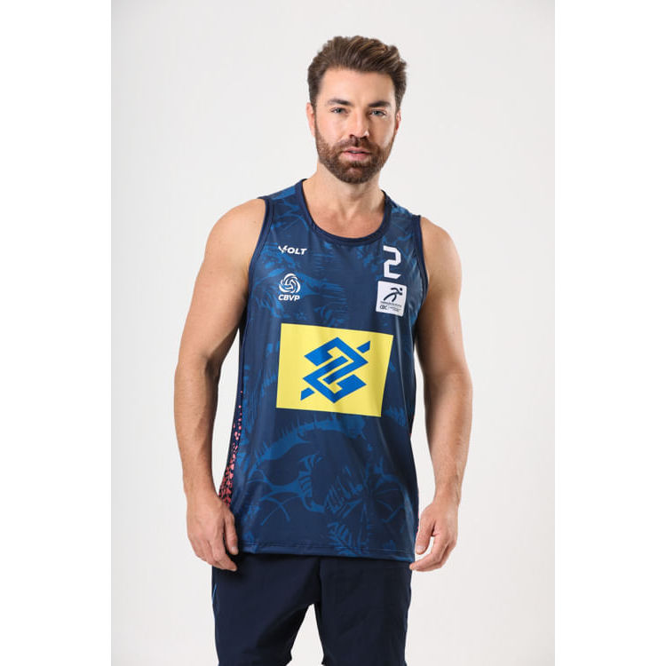 Regata Vôlei De Praia Brasil Oficial Masculina Azul Petróleo Volt