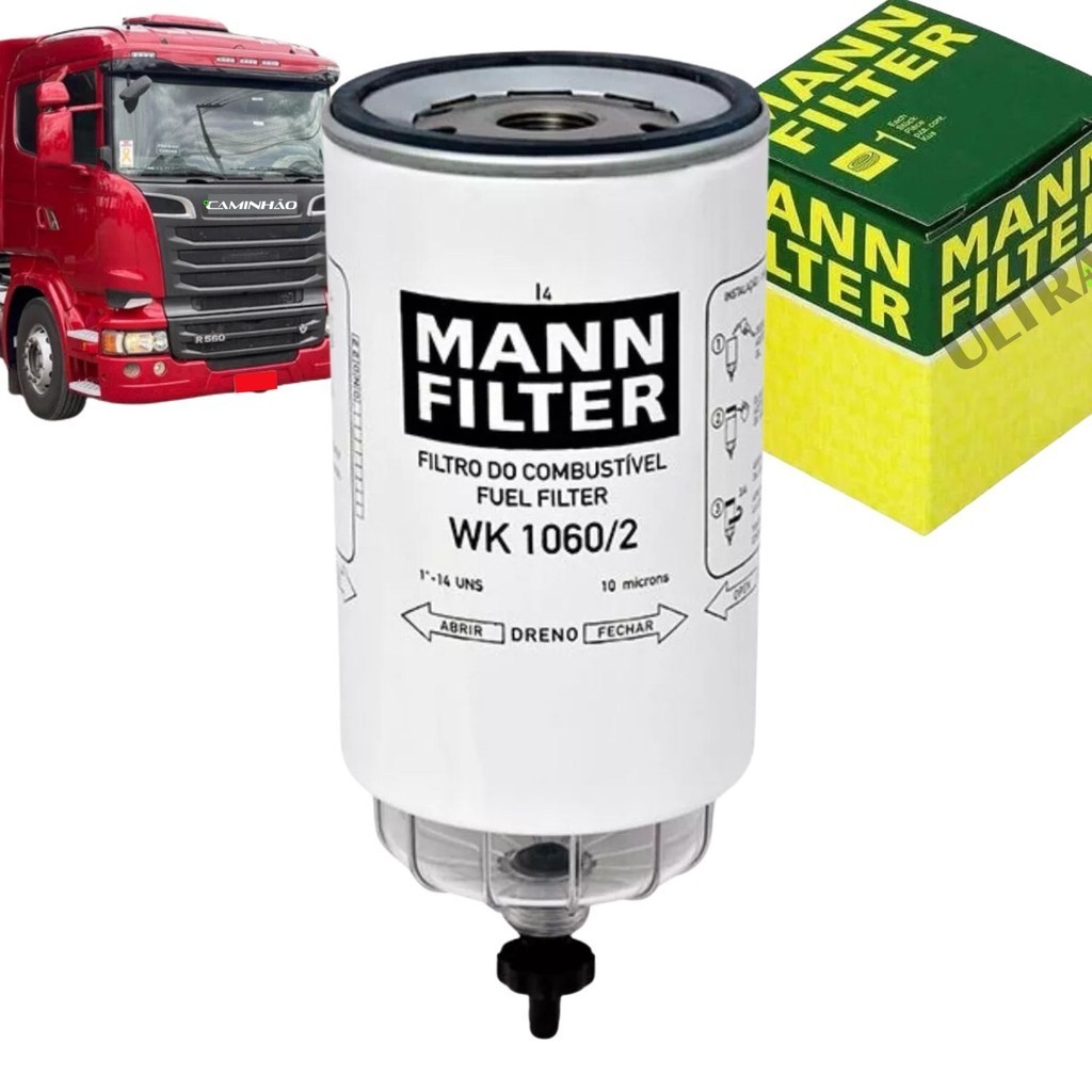 Filtro Combustível Diesel Separador Água Compatível Scania S5 2011... (WK1060/2) - 10 micras