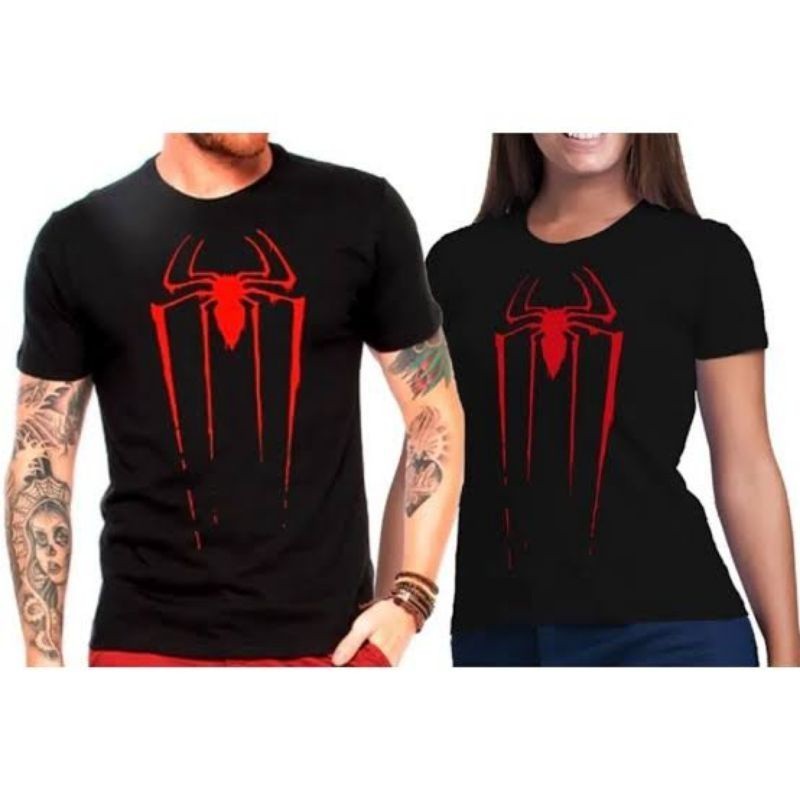 NOVA Camisa kit casal Camiseta Camisa aranha Spiderman promoção 100%  ENVIO NO MESMO DIA